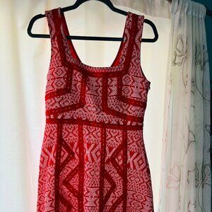 Mave Red and White Mini Dress